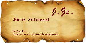Jurek Zsigmond névjegykártya
