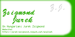 zsigmond jurek business card